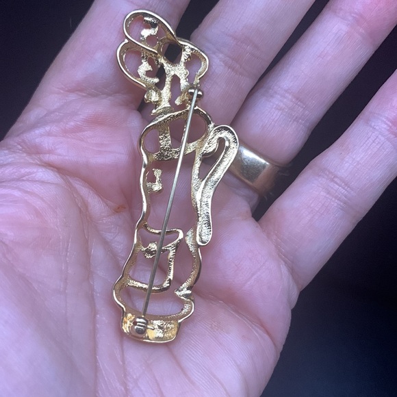 - Vintage Golf Bag Brooch 1,3,5 Gold Tone - Picture 4 of 6